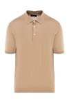 Cesare di Napoli Men's beige silk polo - 100% silk. Closure: buttons. Country of manufacture: Italy. Care: specialized cleaning - photo 1