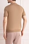 Men's beige silk polo Cesare di Napoli - 100% silk. Closure: buttons. Country of manufacture: Italy. Care: specialized cleaning - photo 4