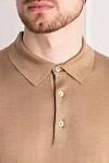 Cesare di Napoli Men's beige silk polo - 100% silk. Closure: buttons. Country of manufacture: Italy. Care: specialized cleaning - photo 5