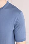 Cesare di Napoli Men's short sleeve silk jumper blue - 100% silk. Country of manufacture: Italy. Care: specialized cleaning - photo 5