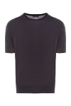 Cesare di Napoli Short sleeve silk jumper for men, gray - 100% silk. Country of manufacture: Italy. Care: specialized cleaning - photo 1