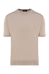 Cesare di Napoli Short sleeve silk jumper for men, beige - 100% silk. Country of manufacture: Italy. Care: specialized cleaning - photo 1