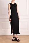 Loewe Black cotton and elastane knitted dress - logo. 98% cotton, 2% elastane. Closure: zipper. Country of origin: Spain. Care: specialized cleaning - photo 3