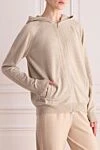 Loro Piana Кардиган из кашемира женский бежевый - капюшон. Cостав: 100% кашемир. молния. Страна производитель: Италия. Уход: специализированная чистка - фото 3