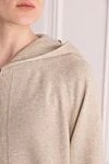 Loro Piana Кардиган из кашемира женский бежевый - капюшон. Cостав: 100% кашемир. молния. Страна производитель: Италия. Уход: специализированная чистка - фото 5