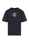 Dolce & Gabbana Cotton T-shirt for men, black - anchor, brand logo. 100% cotton. Country of manufacture: Italy. Care: specialized cleaning - photo 1