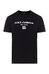 Dolce & Gabbana Cotton T-shirt for men, black - brand logo. 100% cotton. Country of manufacture: Italy. Care: specialized cleaning - photo 1