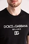 Dolce & Gabbana Cotton T-shirt for men, black - brand logo. 100% cotton. Country of manufacture: Italy. Care: specialized cleaning - photo 5