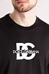 Dolce & Gabbana Футболка из хлопка мужская черная - логотип бренда. 100% хлопок. Страна производитель: Италия. Уход: специализированная чистка - фото 5