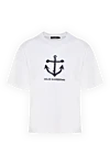 Dolce & Gabbana Cotton T-shirt for men white - anchor, brand logo. 100% cotton. Country of manufacture: Italy. Care: specialized cleaning - photo 1