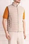 Moorer Beige men's polyester vest - 100% polyester. Closure: zipper. two front pockets. Country of manufacture: Italy. Care: specialized cleaning - photo 3