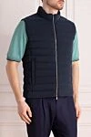 Moorer Men's blue vest made of polyester - 100% polyester. Closure: drawstring, zipper. two side. Country of manufacture: Italy. Care: specialized cleaning - photo 3