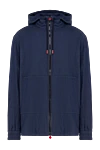 Kiton Men's sports jacket made of cotton and elastane, blue - brand logo. hood. 96% cotton, 4% elastane. zipper, drawstring. Country of manufacture: Italy. Care: specialized cleaning - photo 1