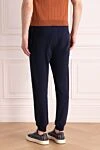 Cotton and polyamide trousers for men, blue Barba Napoli - 66% cotton, 34% polyamide. Closure: drawstring. Country of manufacture: Italy. Care: specialized cleaning - photo 4