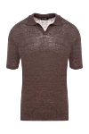 Barba Napoli Men's brown linen polo - melange. 100% linen. Country of manufacture: Italy. Care: specialized cleaning - photo 1