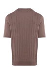 Short sleeve silk jumper for men, brown Barba Napoli - stripe pattern. 100% silk. Country of manufacture: Italy. Care: specialized cleaning - photo 6