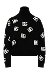 Dolce & Gabbana Women's black wool jumper - brand logo pattern. 100% wool. Country of manufacture: Italy. Care: specialized cleaning - photo 1