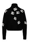 Women's black wool jumper Dolce & Gabbana - brand logo pattern. 100% wool. Country of manufacture: Italy. Care: specialized cleaning - photo 6