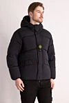 Stone Island Black polyamide down jacket for men - brand logo. hood. 100% polyamide. Closure: zipper. two front pockets. Insulation: down. Country of manufacture: Italy. Care: specialized cleaning - photo 3