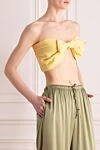 Forte dei Marmi Couture Women's yellow linen top - bow. 100% linen. Country of manufacture: Italy. Care: specialized cleaning - photo 3