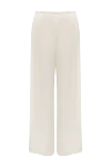 Women's white silk and elastane trousers Max&Moi - Composition: 95% silk, 5% elastane. Closure: drawstring. Pockets: two side pockets. Country of manufacture: Italy. Care: specialized cleaning - photo 6