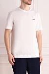 Ermenegildo Zegna Cotton T-shirt for men white - brand logo. 100% cotton. Country of manufacture: Italy. Care: specialized cleaning - photo 3