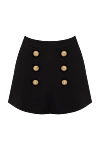 Balmain Viscose and elastane shorts for women black - golden buttons. 100% cotton. two front pockets, two back pockets. Country of origin: France. Care: specialized cleaning - photo 1