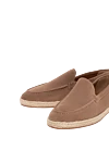 Doucal`s Men's nubuck loafers brown - weaving on the sole. 100% nubuck. Country of manufacture: Italy. Care: specialized cleaning - photo 5