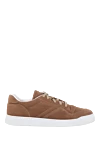 Doucal`s Men's brown nubuck sneakers - contrast sole. 100% nubuck. rubber. Closure: laces. Country of manufacture: Italy. Care: specialized cleaning - photo 1