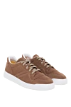 Doucal`s Men's brown nubuck sneakers - contrast sole. 100% nubuck. rubber. Closure: laces. Country of manufacture: Italy. Care: specialized cleaning - photo 3