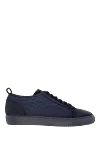 Doucal`s Men's nubuck sneakers blue - 100% nubuck. rubber. Closure: laces. Country of manufacture: Italy. Care: specialized cleaning - photo 1