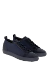 Doucal`s Men's nubuck sneakers blue - 100% nubuck. rubber. Closure: laces. Country of manufacture: Italy. Care: specialized cleaning - photo 3