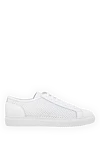 Doucal`s Genuine leather sneakers for men, white - perforation. 100% genuine leather. Closure: laces. Country of manufacture: Italy. Care: specialized cleaning - photo 1