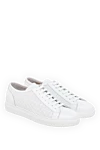 Doucal`s Genuine leather sneakers for men, white - perforation. 100% genuine leather. Closure: laces. Country of manufacture: Italy. Care: specialized cleaning - photo 3