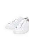 Doucal`s Genuine leather sneakers for men, white - perforation. 100% genuine leather. Closure: laces. Country of manufacture: Italy. Care: specialized cleaning - photo 5