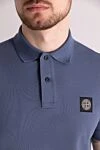 Stone Island Ерлерге арналған көк мақтадан жасалған поло - Құрамы: 100% мақта. Жабу: түймелер. Шығарылған елі: Италия. Күтім: арнайы тазалау - фото 5