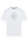 Stone Island Cotton T-shirt for men white - Decor: brand logo. Composition: 100% cotton. Country of manufacture: Italy. Care: specialized cleaning - photo 1