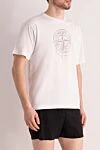 Stone Island Cotton T-shirt for men white - Decor: brand logo. Composition: 100% cotton. Country of manufacture: Italy. Care: specialized cleaning - photo 3