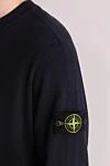 Stone Island Blue cotton sports jacket for men - brand logo. 100% cotton. Country of manufacture: Italy. Care: specialized cleaning - photo 5