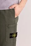 Stone Island Жасыл түсті ерлерге арналған мақтадан жасалған шалбар - Декорация: бренд логотипі. Жабу: жіп. Құрамы: 100% мақта. Қалталар: екі алдыңғы қалта, бір бүйір қалта. Шығарылған елі: Италия. Күтім: арнайы тазалау - фото 5