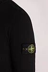 Stone Island Ерлерге арналған ұзын жеңді мақта джемпер, қара - Декорация: жеңде бренд логотипі. Құрамы: 100% мақта. Шығарылған елі: Италия. Күтім: арнайы тазалау - фото 5