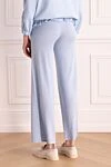 Women's knitted silk and cashmere trousers, blue Rocco Ragni - 85% silk, 15% cashmere. Country of manufacture: Italy. Care: specialized cleaning - photo 4