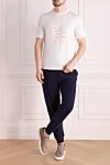 Men's white cotton T-shirt Brunello Cucinelli - brand logo. 100% cotton. Country of manufacture: Italy. Care: specialized cleaning - photo 2