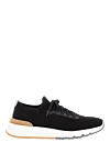 Brunello Cucinelli Sneakers made of textile for men black - 100% cotton. Closure: laces. Country of manufacture: Italy. Care: specialized cleaning - photo 1