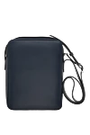 Black genuine leather bag for men Serapian - brand logo, textured leather. Closure: top zip. 100% genuine leather. front pocket. Country of origin: Italy. Care: specialized cleaning - photo 4