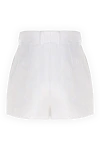 Women's white shorts Dolce & Gabbana - tucks, textured fabric, brand logo. 43% cotton, 34% polyester, 23% silk. Closure: button, zipper. two front pockets. Country of manufacture: Italy. Care: specialized cleaning - photo 6