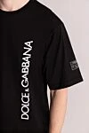 Dolce & Gabbana Футболка из хлопка мужская черная - логотип бренда. 100% хлопок. Страна производитель: Италия. Уход: специализированная чистка - фото 5