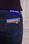 Jacob Cohen Dark blue men's jeans with soft abrasions and a straight cut - 81% cotton, 11% lyocell, 8% elastane. zipper, button. two side, two back pockets. Country of manufacture: Italy. Care: specialized cleaning - photo 5