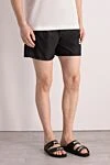 Balmain Men's black polyester shorts - brand logo. 100% polyester. Closure: drawstring. two side pockets. Country of manufacture: Italy. Care: specialized cleaning - photo 3