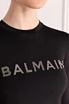 Balmain Свитшот из полиамида и эластана женский черный - логотип бренда. 82% полиамид, 18% эластан. Страна производитель: Франция. Уход: специализированная чистка - фото 5